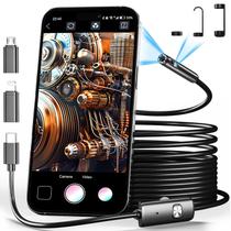 Câmera endoscópica CARPDIM Dual Lens 1980P 5m para iPhone Android