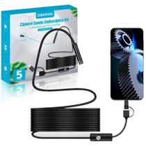 Camera endoscopica para celular e pc 7mm com cabo 5 metros oberon - or-mi800/5m