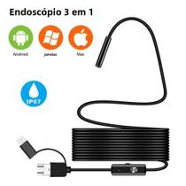 Câmera Endoscópica USB 3 Em 1 De 7mm Para Inspeção De Tubulações Em Telefones Android OTG, PCs E Câmera Endoscópica USB 3 Em 1 De 7mm Para Inspeção De Tubulações Em Telefones Android OTG, PCs E