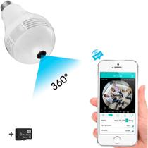 Câmera Espiã Lâmpada 360º LED IP WIFI com Cartão 8GB