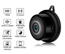 Câmera Espiã Visão Noturna Wifi Mini Com Gravador De Voz - Câmera IP