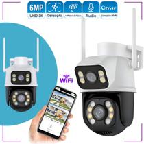 Camera Externa IP A28 Prova Dágua Wifi Lente Dupla 2 Em 1 com Visao Noturna C/ Infravermelho Vigilancia 24h Em Tempo Real
