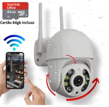 Câmera Externa Ip Prova D'água Infravermelho Externa Wifi Hd + Cartão de Memoria 64gb