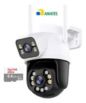 Câmera Externa Ip Wifi 8mp 4k full Hd 360 Rotativa Segurança Dupla Lente Visão Noturna Prova Dágua Infravermelho Com 1 Cartão SD 64GB Câmera Externa Ip Wifi 8mp 4k full Hd 360 Rotativa Segurança Dupla Lente Visão Noturna Prova Dágua Infravermelho Com 1 Cartão SD 64GB