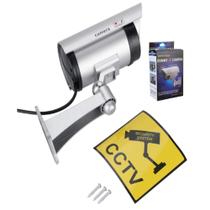 Camera fake cftv micro dome sem fio led piscante monitoramento estilo profissional espanta ladrao