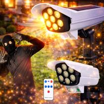 Câmera Falsa Com 77 Led 60W Refletor Solar Sensor Presença Antifurto Ladrão Monitoramento Fake Resis