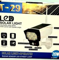 Camera Falsa de Monitoramento Solar 20W com Controle e LED Sensor Humano e Carregamento do sensor