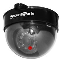 Câmera Falsa de Segurança Modelo Dome Preta - Bivolt 127V/220V Com Led - Security Parts