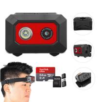 Câmera Filmadora Esportiva Hd 1080p Com Suporte Cabeça 64gb