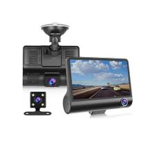 Câmera Filmadora Veicular 3 Vias Interno Externo Ré C/ Tela LCD 4"