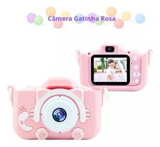Câmera Fotográfica Digital Infantil 1080p Com Capa e Alça