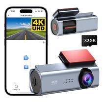 Câmera frontal Dash Cam Cosuvow 4K para carros 2160P WiFi 32GB