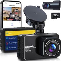 Câmera frontal Dash Cam DELLFY 4K Ultra HD+câmeras traseiras 2K