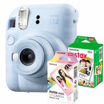 Câmera Fujifilm Instax Mini 12 Azul Pastel Revela Foto + 20 Fotos + 10 Fotos Macaron