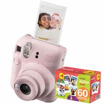 Câmera Fujifilm Instax Mini 12 Revela Foto + Pack Filme 60 Fotos Rosa