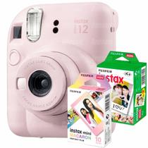 Câmera Fujifilm Instax Mini 12 Rosa Revela Foto + 20 Fotos + 10 Fotos Macaron
