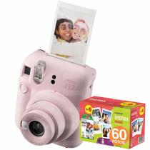 Câmera Fujifilm Instax Mini 12 Rosa Revela Foto + 60 Fotos
