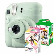 Câmera Fujifilm Instax Mini 12 Verde Menta Revela Foto + 20 Fotos + 10 Fotos Macaron