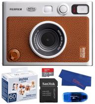 Câmera Fujifilm INSTAX Mini EVO Hybrid Brown com 60 filmes