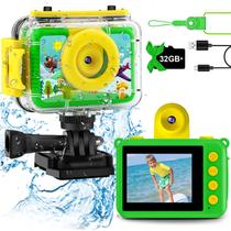 Câmera impermeável GKTZ Kids 20MP 1080p com cartão SD de 32GB rosa Câmera impermeável GKTZ Kids 20MP 1080p com cartão SD de 32GB rosa