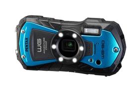 Câmera impermeável Pentax WG-90 azul com luz de anel de 6 LED Câmera impermeável Pentax WG-90 azul com luz de anel de 6 LED