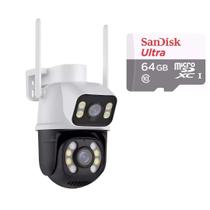 Câmera Importada Wi-fi Smart Lente Dupla Externa Cartão de Memória 64gb