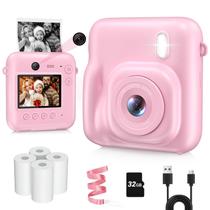 Câmera Infantil Aasonida Kids 48MP - Lente Dupla com Cartão de 32GB - Rosa