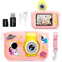 Câmera infantil ARNSSIEN 180 Flip Lens 2,4 polegadas IPS LCD rosa