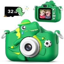 Câmera infantil Cimizi Dinosaur com capa protetora, cartão SD de 32 GB