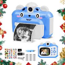 Câmera Infantil CL FUN 20MP Azul, Impressões Sem Tinta, 6-12 Anos, Natal, Aniversário