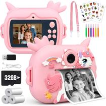 Câmera Infantil de Impressão Instantânea Torlaist com Tela HD de 2,4" Rosa Câmera Infantil de Impressão Instantânea Torlaist com Tela HD de 2,4" Rosa