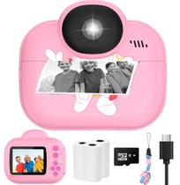 Câmera Infantil de Impressão Instantânea YINOCHE 12MP 1080P Rosa
