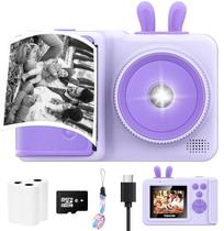 Câmera infantil de impressão instantânea YINOCHE KC5 com cartão SD de 8 GB - roxa