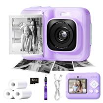 Câmera infantil ETIKEZ 1080P Instant Print 4-10 anos com 32GB
