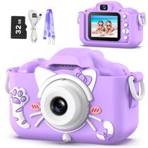 Câmera infantil goopow Kids de 3 a 8 anos com cartão SD de 32 GB e 12 MP azul