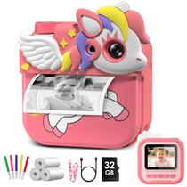 Câmera infantil HangRui Instant Print 12MP 1080P HD 32GB Card