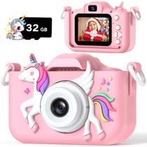 Câmera infantil HOOMOON 2024 Upgrade Unicorn 1080P HD 32GB