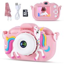 Câmera infantil LitlisFly Unicorn 48MP 1080P com cartão SD de 32GB