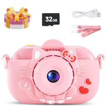 Câmera infantil MAVOKIS 48MP HD com cartão SD de 32GB rosa Câmera infantil MAVOKIS 48MP HD com cartão SD de 32GB rosa