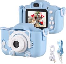 Câmera Infantil Mini Efeitos Fotos Voz Recarregável Cor Azul Modelo Kids