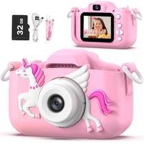 Câmera infantil OUTUVAS para meninas de 3 a 12 anos com cartão SD de 12 MP e 32 GB Câmera infantil OUTUVAS para meninas de 3 a 12 anos com cartão SD de 12 MP e 32 GB