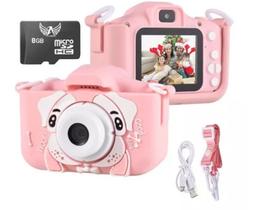 Câmera Infantil Rosa Digital + Cartão 8GB Feminino NF