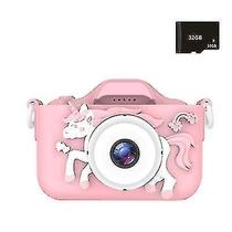 Câmera infantil Unicorn Toddler Camera 1080p rosa presente de festival de aniversário