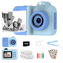 Câmera infantil xuweicn Instant Print 1080P HD Selfie de lente dupla Câmera infantil xuweicn Instant Print 1080P HD Selfie de lente dupla
