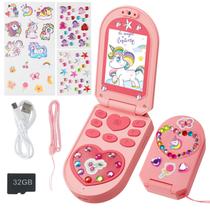 Câmera Infantil YUNIBRIX Celular Flip 2,0" Tela 1080P Rosa Câmera Infantil YUNIBRIX Celular Flip 2,0" Tela 1080P Rosa