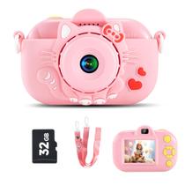 Câmera infantil ZUODUN para meninas de 3 a 8 anos com cartão SD de 32 GB 1080P