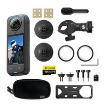 Câmera Insta360 X4 Motorcycle Bundle (Cartão + Suporte de Guidão)