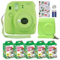 Câmera instantânea Fujifilm Instax Mini 9 verde limão com estojo e filme