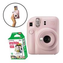 Câmera Instantânea Instax Mini 12 Rosa Claro com Filme de 10 poses