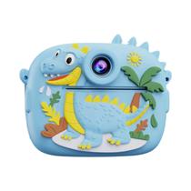 Câmera Instantânea Para Crianças Com Dinossauro Fofo, Câmera Dual 1080P HD, 3 Rolos De Papel, Cartão